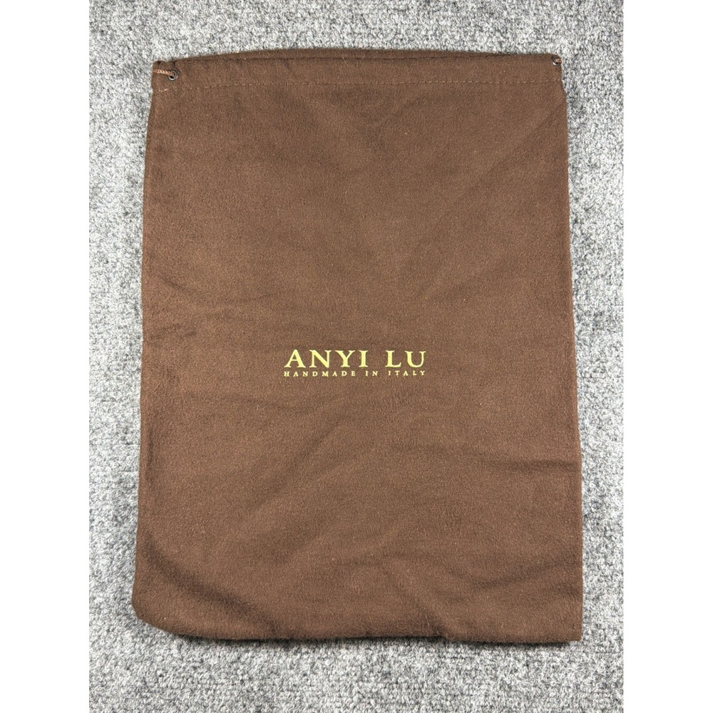 Anyi Lu Brown Drawstring Dust Bag‎ Handmade in Italy Designer Shoe Storage Pouch